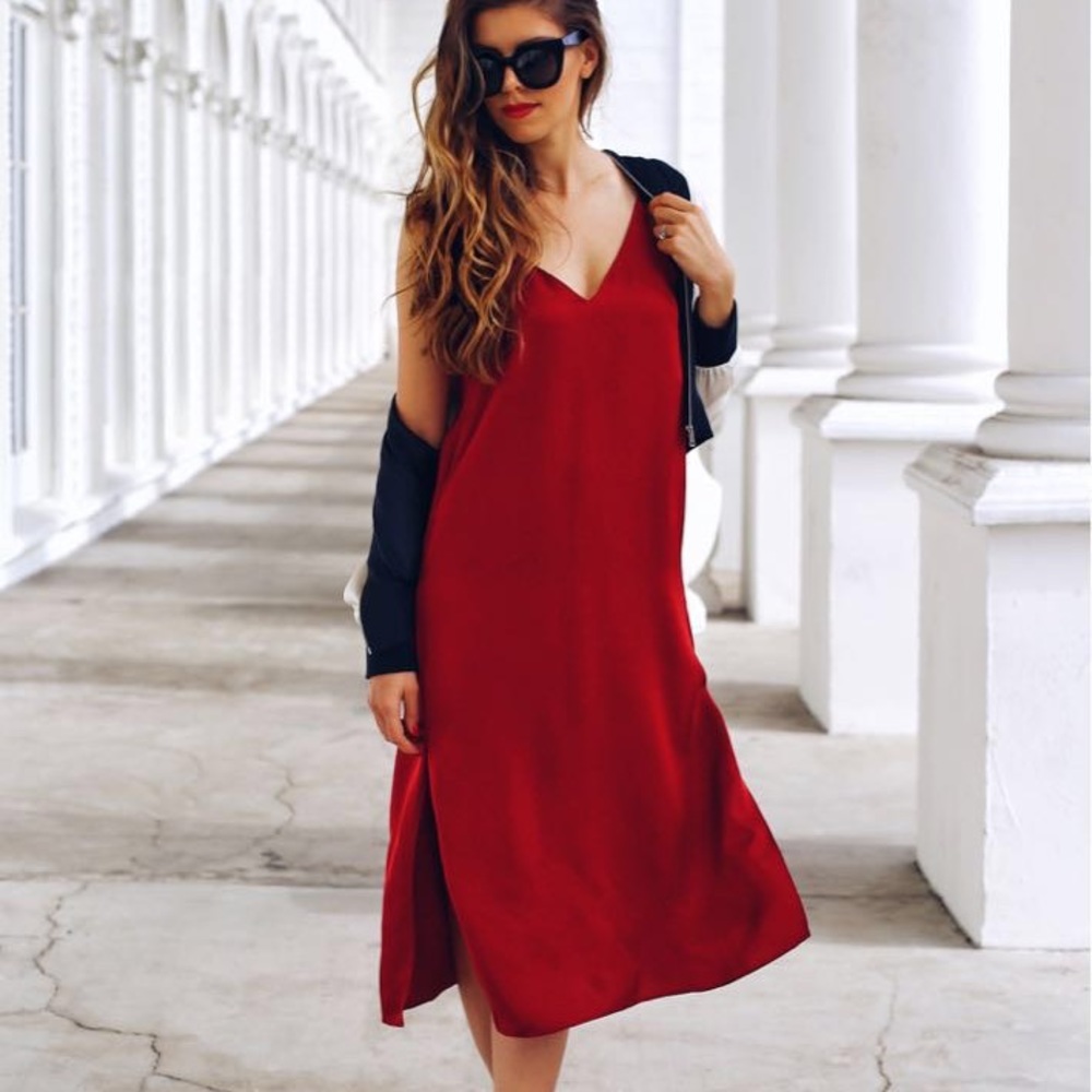 Grana Red Silk Slipdress size xs